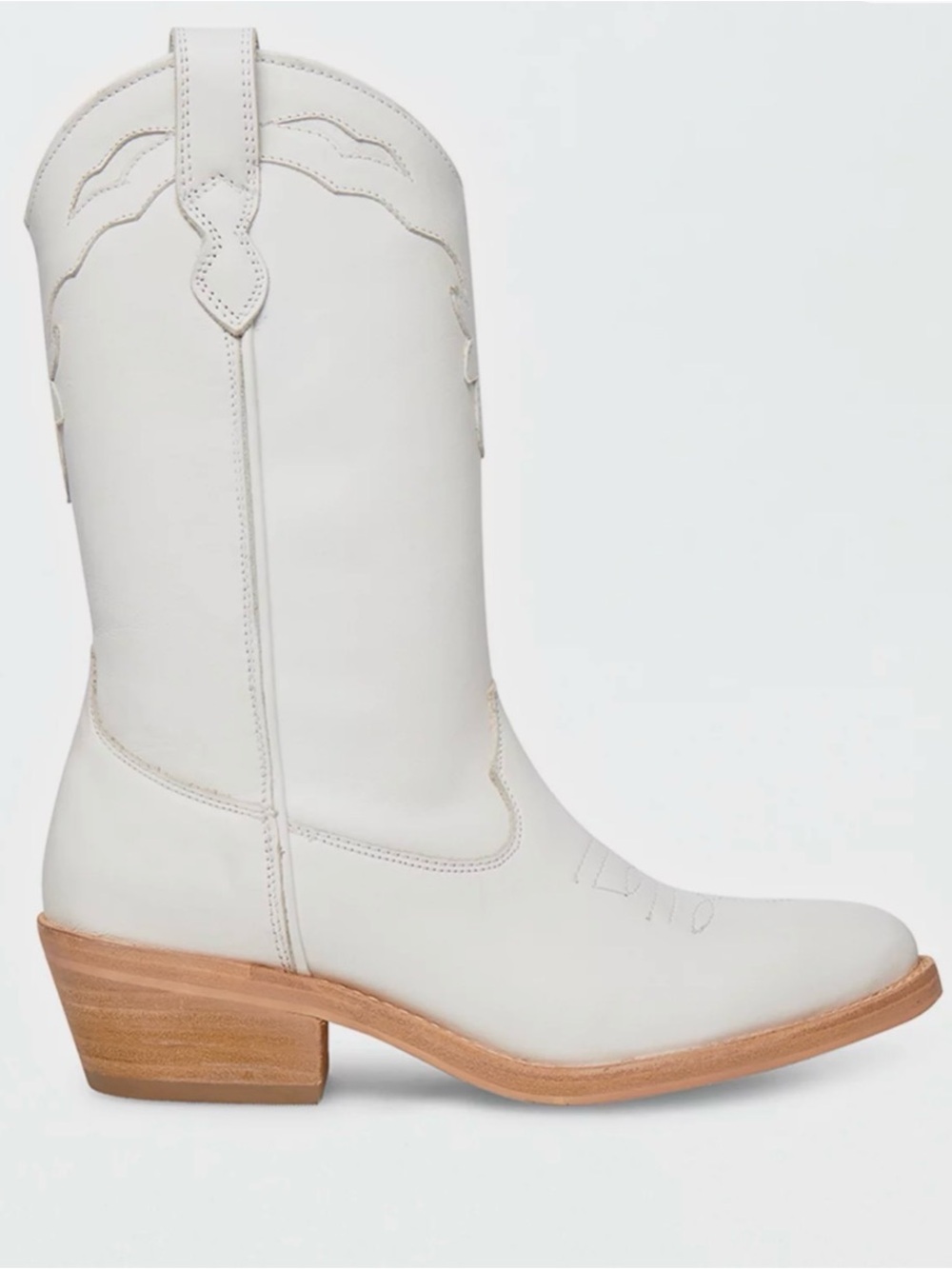 Steve Madden White Western Mid-Calf Leather Boot